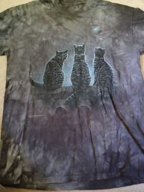 The Mountain Black Tie-Dye Cats Graphic T-Shirt